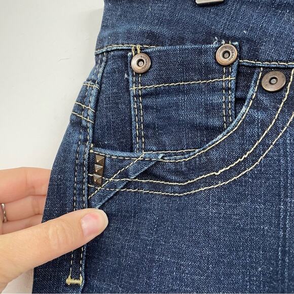 Authentic Denim Dark Wash Straight Leg Jeans Womens 10P Blue Denim Fall Casual - Picture 4 of 12